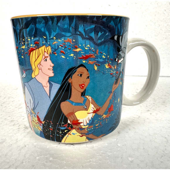 Vintage Pocahontas Collectible Mug Coffee Cup 1990s The Disney Store John Smith - Picture 1 of 9